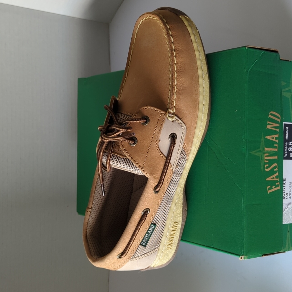 Eastland Solstice Boat Shoes, Tan, Women's 9.5 M